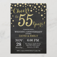 Aniversário de 55 anos de Casamento Quadro Negro e