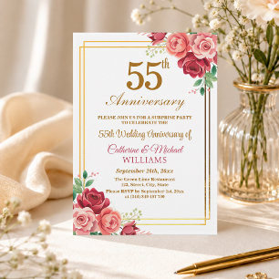 Convites Aniversário de 55 anos de Casamento Surpresa com M