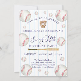 Convites Aniversário de 5 anos do menino de beisebol