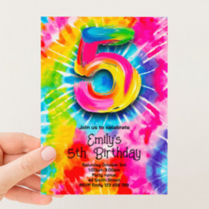 Convites Aniversário de 5 anos do Tie Dye