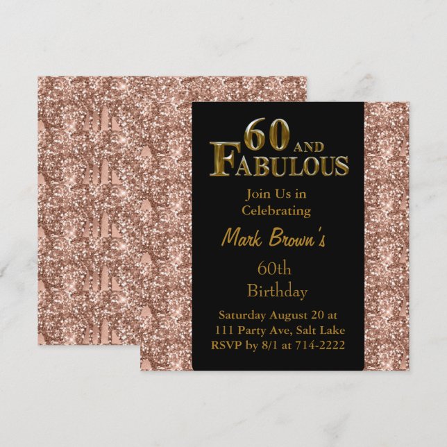 Convites Aniversário de 60 anos (Frente/Verso)