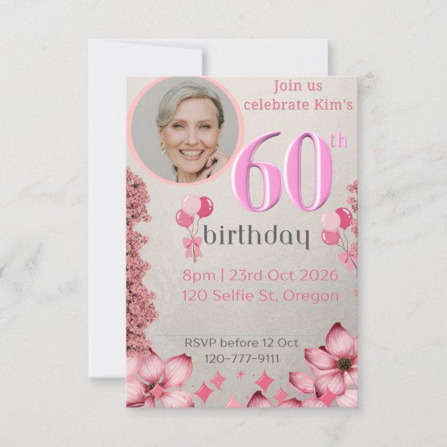 Convites Aniversário de 60 anos (Frente)