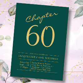 Convites Aniversário de 60 anos Capítulo 60 Verde Dourado