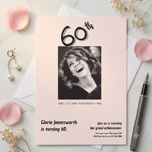 Convites Aniversário de 60 anos com foto moderna e engraçad