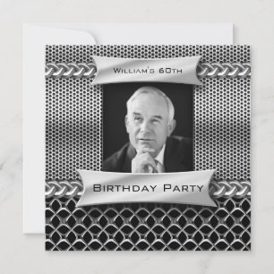 Convites Aniversário de 60 anos com visual metálico pratead
