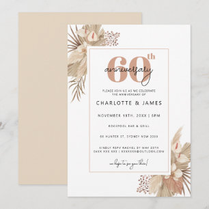 Convites Aniversário de 60 anos de casamento Boho Pampass G