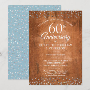 Convites Aniversário de 60 anos de Casamento Confetes de Ma
