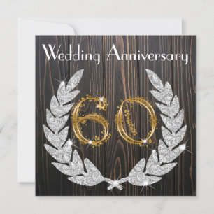 Convites Aniversário de 60 anos de casamento Diamond Laurel
