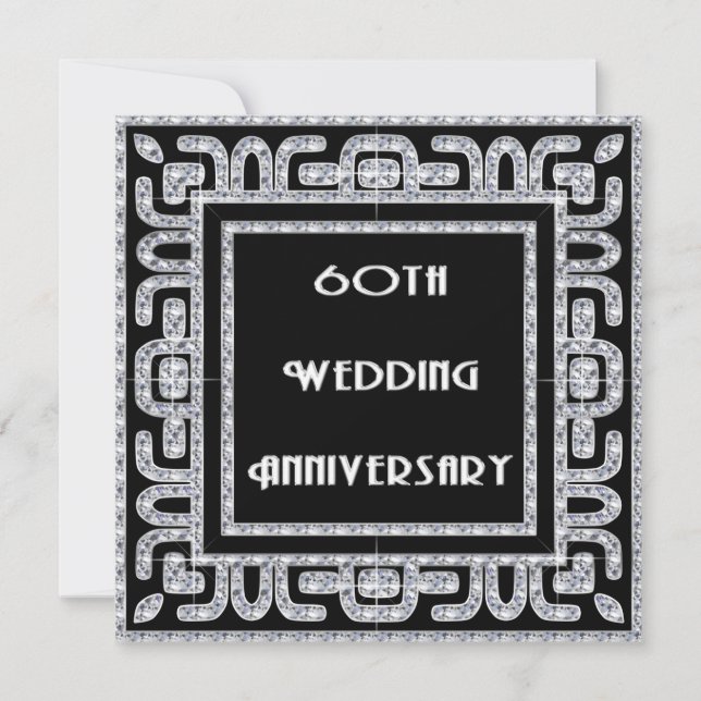 Convites Aniversário de 60 anos de casamento do Jubileu de  (Frente)