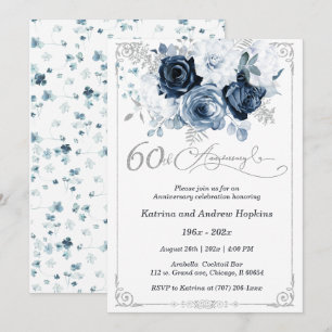 Convites Aniversário de 60 Anos de Casamento Elegante para 