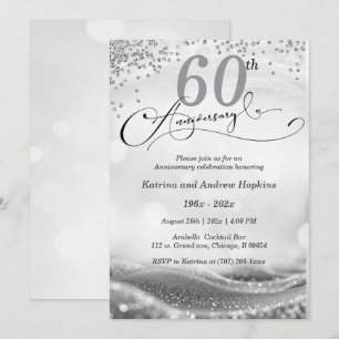 Convites Aniversário de 60 Anos de Casamento Elegante para 