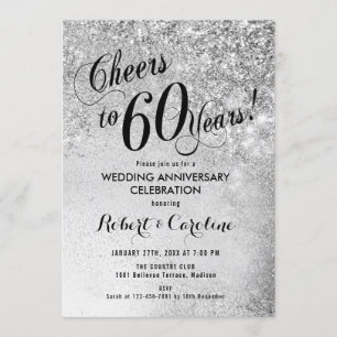Convites Aniversário de 60 anos de Casamento Prata