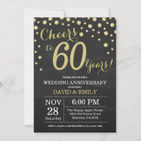 Aniversário de 60 anos de Casamento Quadro Negro e
