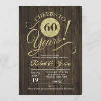 Aniversário de 60 Anos de Casamento Rústico - Made