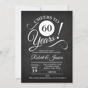 Convites Aniversário de 60 anos de Casamento Rústico - Quad