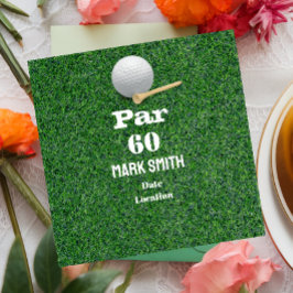 Convites Aniversário de 60 anos de golfe com bola no green 
