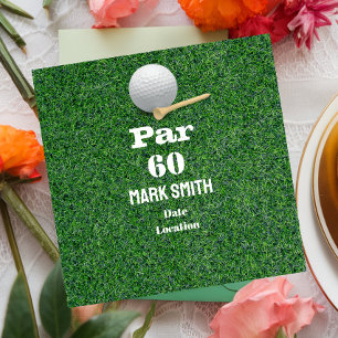Convites Aniversário de 60 anos de golfe com bola no green 