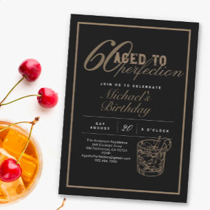 Convites Aniversário de 60 anos de Whiskey Envelhecido à Pe
