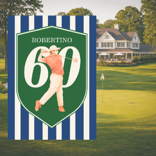 Convites Aniversário de 60 anos do Golfinho Préppy Vintage 