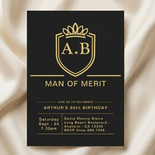 Convites Aniversário de 60 anos do marido, festa preta e do