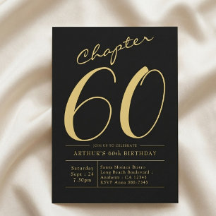 Convites Aniversário de 60 anos do marido, festa preto e do