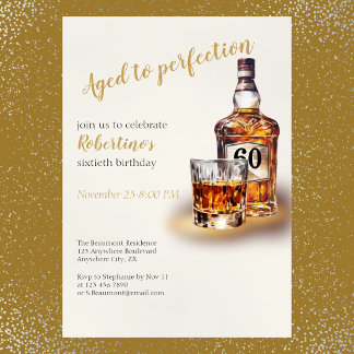 Convites Aniversário de 60 anos do Whiskey Aged to Perfecti