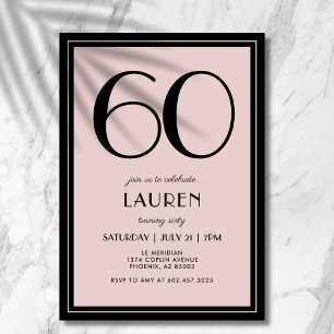 Convites Aniversário de 60 anos feminino Moderno Minimalist