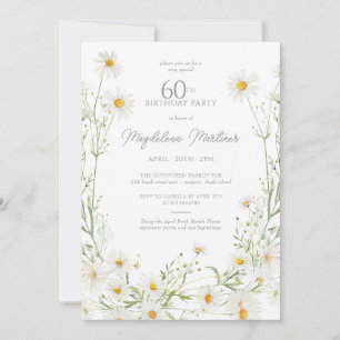 Convites Aniversário de 60 anos Flor de Nascimento de Abril