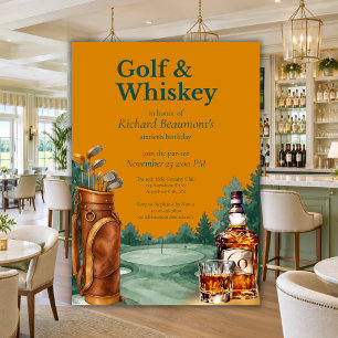 Convites Aniversário de 60 anos masculino com tema de golfe