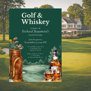 Convites Aniversário de 60 anos masculino com tema de golfe