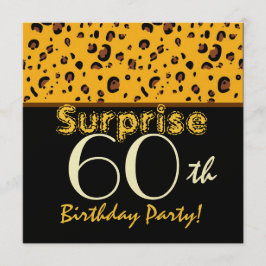 Convites ANIVERSÁRIO DE 60 ANOS SURPRESA Moda Dourado Preto
