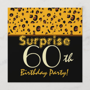 Convites ANIVERSÁRIO DE 60 ANOS SURPRESA Moda Dourado Preto