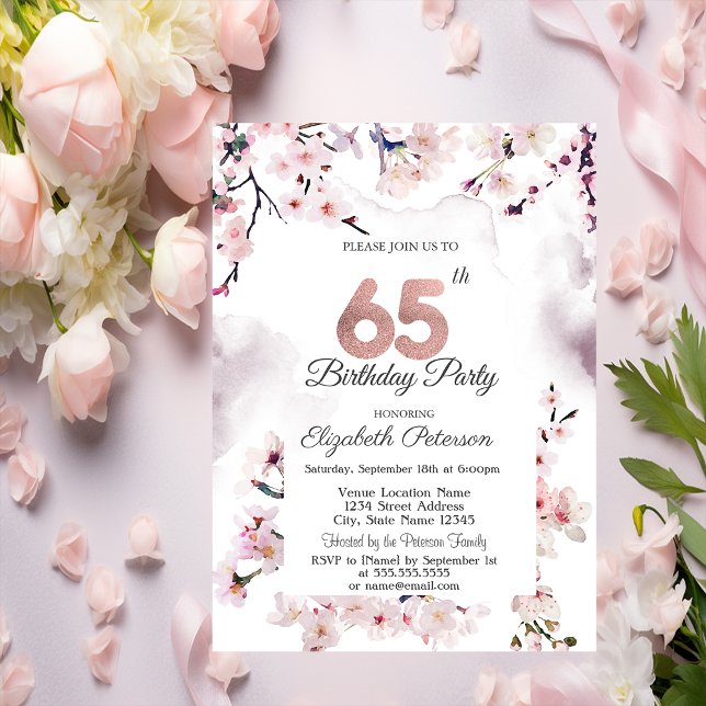 Convites Aniversário de 65 anos da Cherry Blossom (Criador carregado)