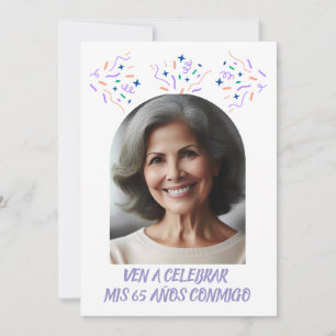 Convites Aniversário de 65 Anos Festa Com Foto