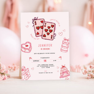Convites Aniversário de 6 7 anos para meninas, festa infant