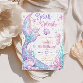 Convites Aniversário de 6 anos da Sereia Splish Splash