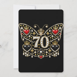 Convites aniversário de 70 anos borboleta de diamantes crav