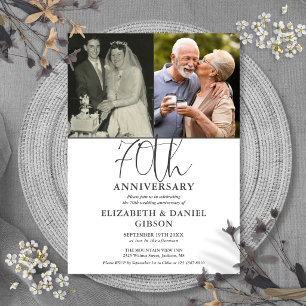 Convites Aniversário de 70 anos de Casamento Então e Agora 