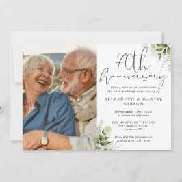 Convites Aniversário de 70 Anos de Casamento Flora Verde