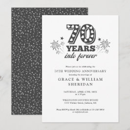 Convites Aniversário de 70 anos de casamento Para Sempre