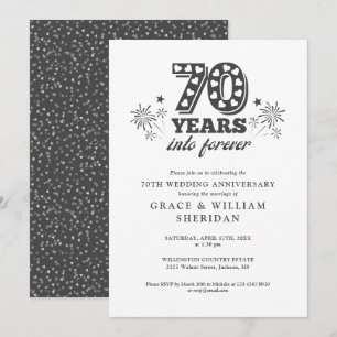 Convites Aniversário de 70 anos de casamento Para Sempre