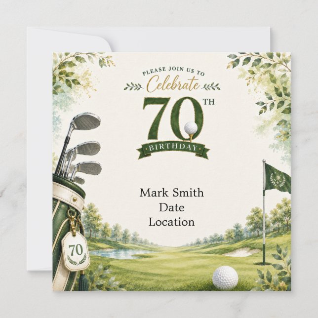 Convites Aniversário de 70 anos de Golfe (Frente)