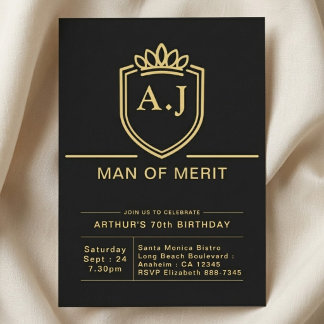 Convites Aniversário de 70 anos do marido, festa preta e do