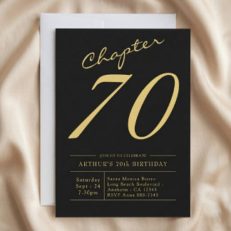 Convites Aniversário de 70 anos do Pai, 70 Anos, Festa Pret