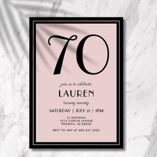 Convites Aniversário de 70 anos Feminino Moderno Minimalist
