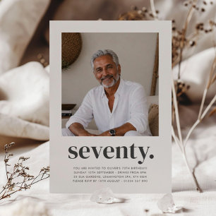 Convites Aniversário de 70 anos masculino em foto quadrada