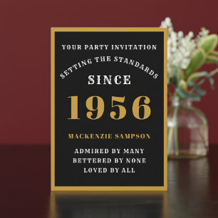 Convites Aniversário de 70 anos Personalizado 1956 Elegante