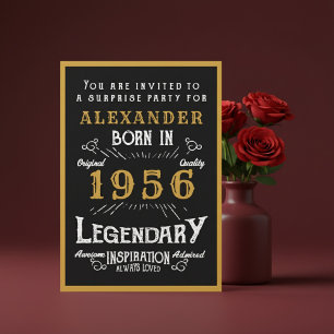 Convites Aniversário de 70 anos personalizado 1956 Lenda Pr