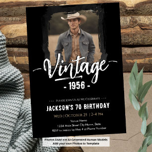 Convites Aniversário de 70 anos Vintage