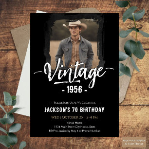Convites Aniversário de 70 anos Vintage